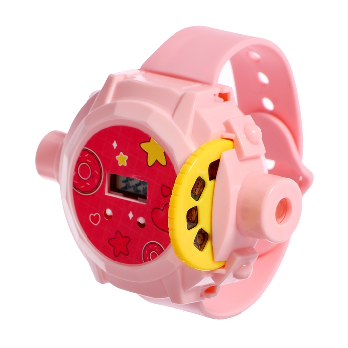 Часы-проектор «Милашки», световые эффекты, 24 картинки, цвет розовый Часы-проектор «Милашки», световые эффекты, 24 картинки, цвет розовый