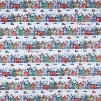 Упаковочная бумага на новый год крафтовая &laquo;Новогодние дома&raquo;, 70&times;100 см