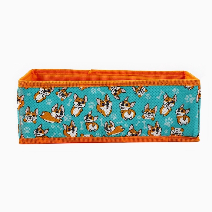 Органайзер для хранения, кофр для белья 8 ячеек Органайзер для хранения, кофр для белья 8 ячеек"Корги", 28 х 16 х 10 см