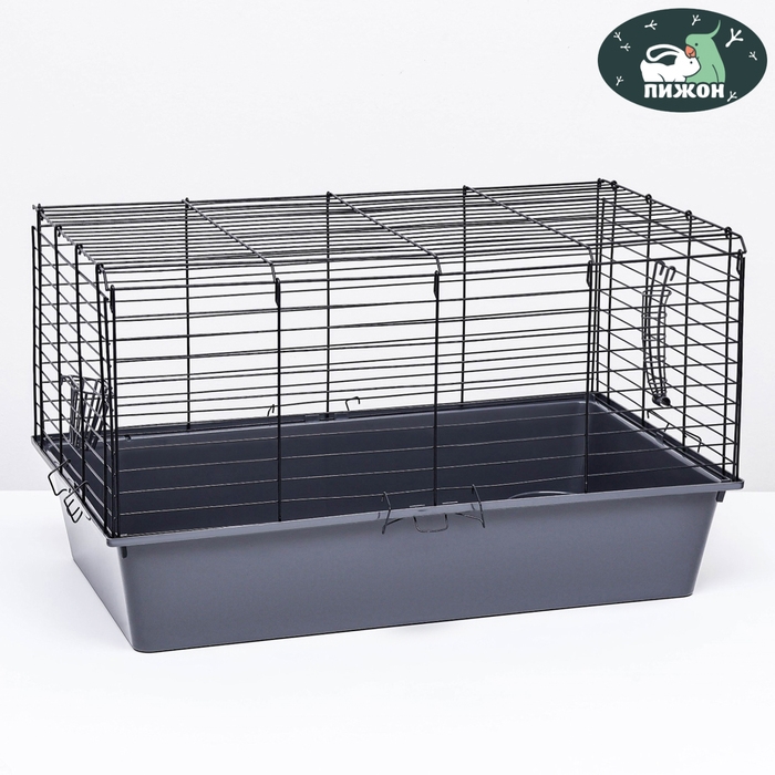 Клетка для кроликов, морских свинок Клетка для кроликов, морских свинок "Пижон" №4 складная , 80 х 50 х 47 см, светло-серая