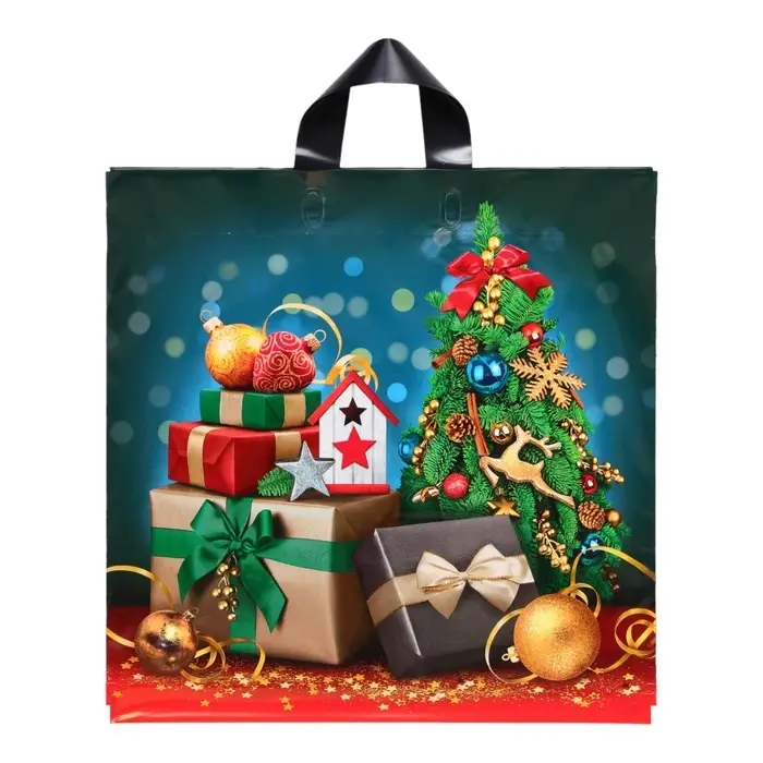 Пакет «Подарочный бум», полиэтиленовый с петлевой ручкой, 44×44 см Новый год Пакет «Подарочный бум», полиэтиленовый с петлевой ручкой, 44×44 см Новый год