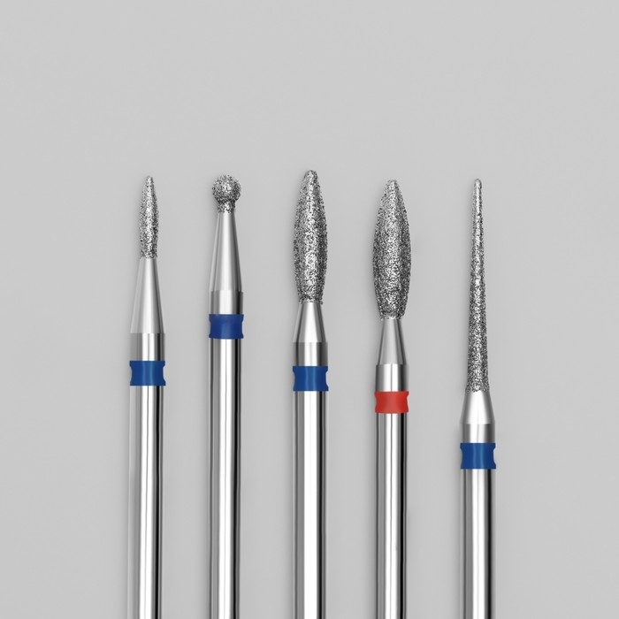 Фрезы алмазные для маникюра, 5 шт, форма АССОРТИ Фрезы алмазные для маникюра, 5 шт, форма АССОРТИ