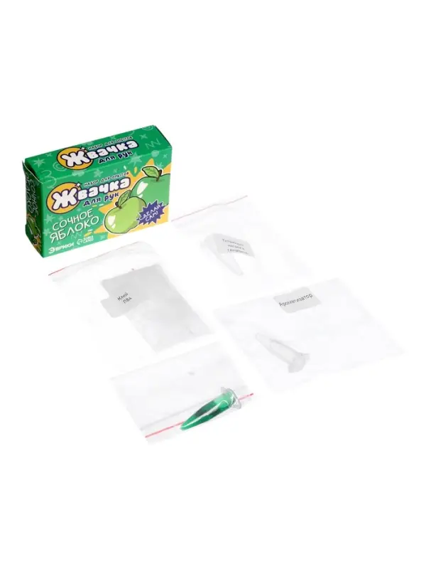 Набор для опытов &laquo;Жвачка для рук. Сочное яблоко&raquo;, слайм своими руками