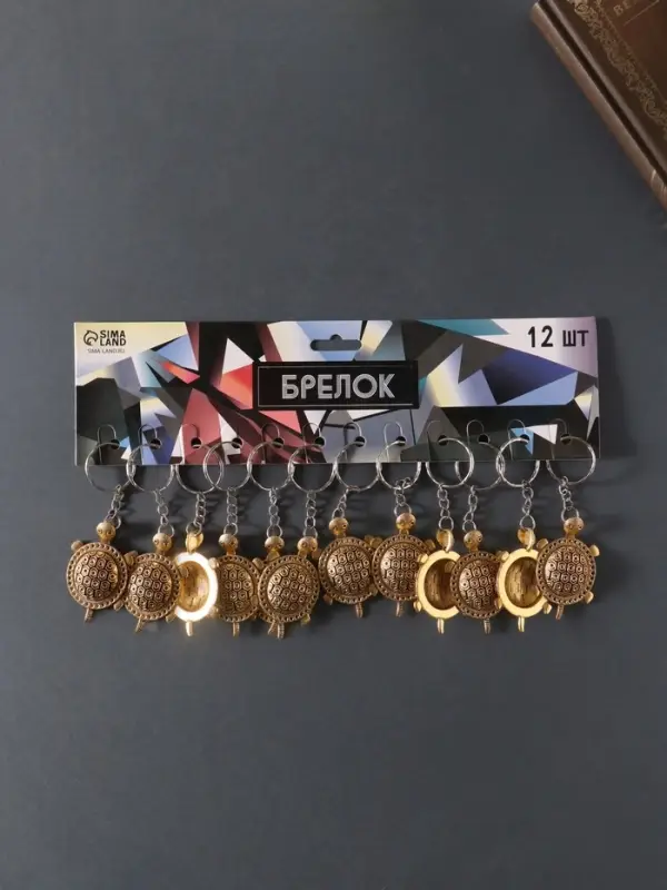Брелок для ключей на кольце &laquo;Черепашка&raquo;, металл под золото, 3.2&times;5 см