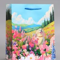 Пакет подарочный ламинированный &laquo;Поле цветов&raquo;, 18&times;22.3&times;10 см