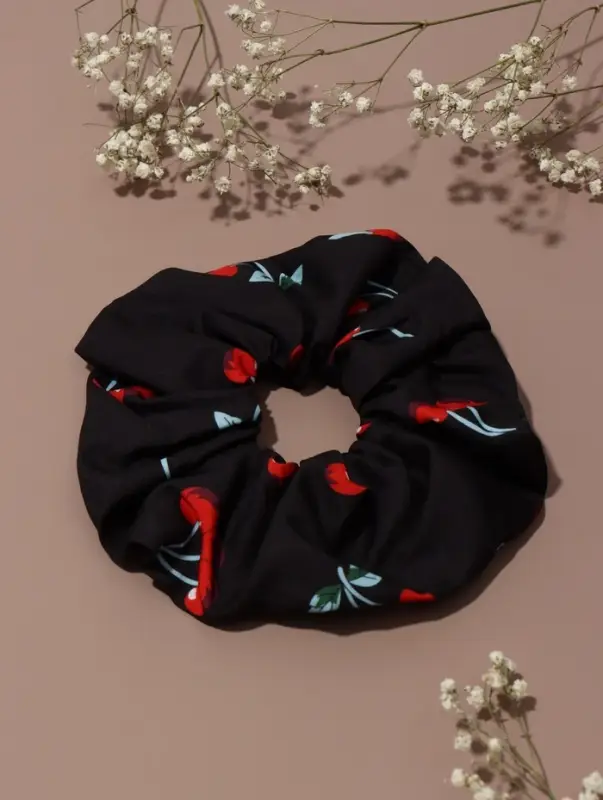 Резинка для волос "Орбита гранд" вишенки, 15 см, чёрный