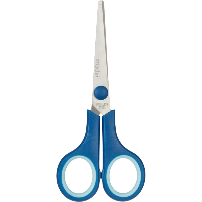 Ножницы Attache 140 мм с пласт. прорезин. ручками, цвет синий
