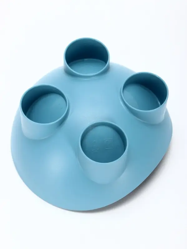 Миска для животных &laquo;БЕГЕМОТ&raquo;, 300 мл, покрытие софт-тач, пластик, серо- голубой