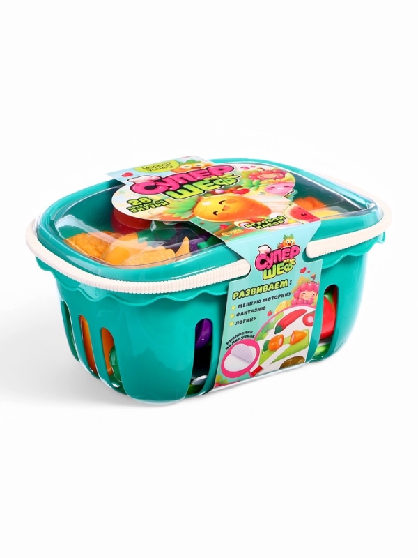 Игровой набор Игровой набор "Супершеф" корзина с продуктами и посудкой, 28 предметов