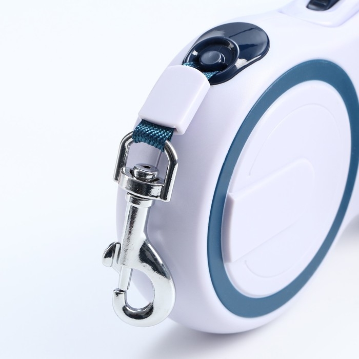 Рулетка с системой эффективного скручивания поводка, 5 м, до 20 кг, серо-синяя Рулетка с системой эффективного скручивания поводка, 5 м, до 20 кг, серо-синяя