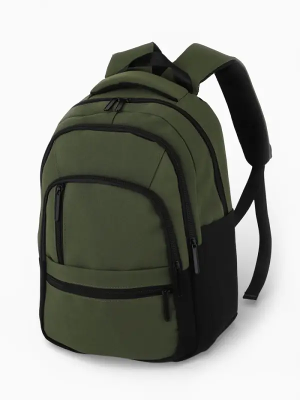 Рюкзак, 26*14*39 см, 2 отд 5н/карм, Комби, Водонепрон. дно, зеленый/черн