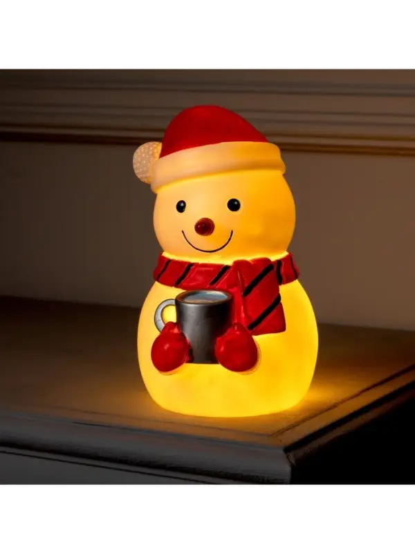 Светодиодная фигура &laquo;Снеговик&raquo; 9&times;20&times;9 см, пластик, от батареек LR44&times;3, свечение тёплое белое