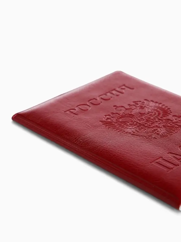 Обложка для паспорта &laquo;Герб&raquo;, красная