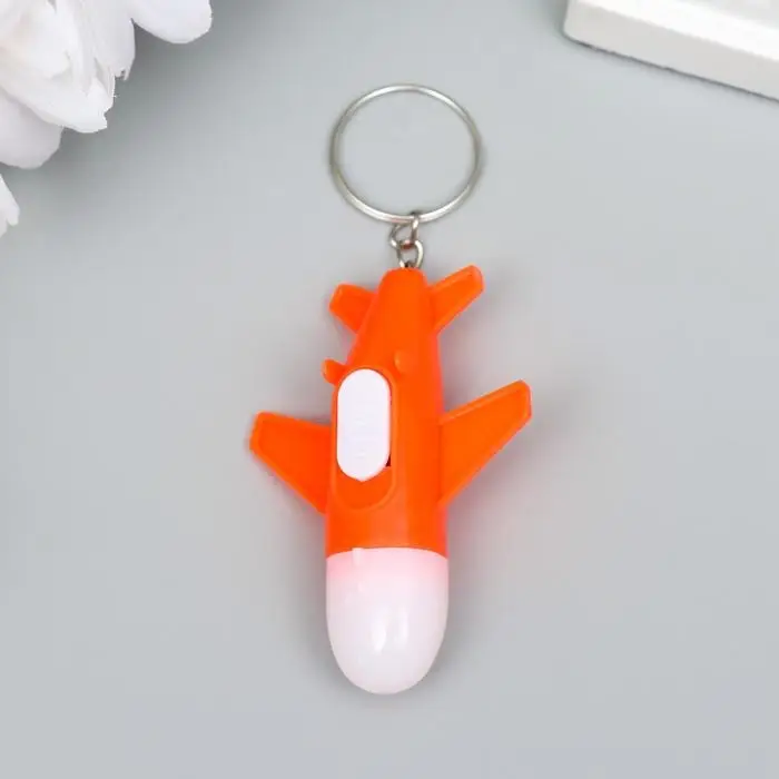 Фонарик свет на кольце  Фонарик свет на кольце "Самолет" мигает МИКС 6,3х4х2 см