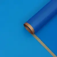 Пленка для цветов, "Бронзовая полоса", синяя, 57х57 см