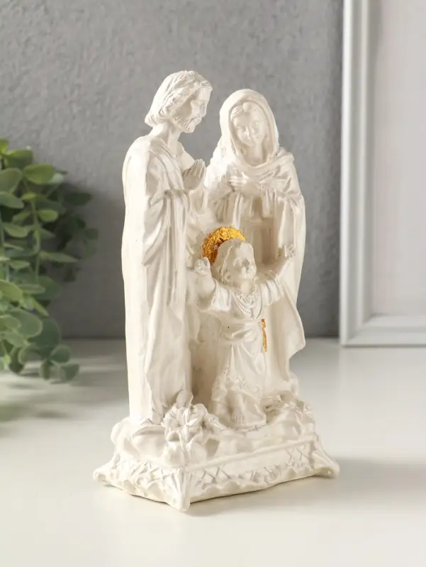 Статуэтка "Семья большая" 18х10х7 см, белый, с росписью