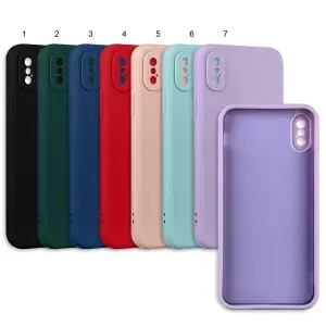 Чехол для iPhone X/XS цветной силикон
