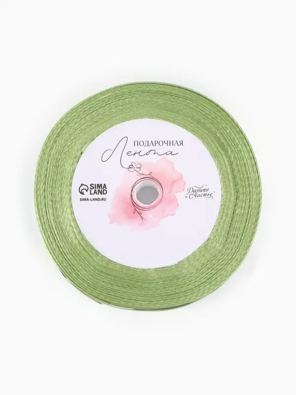 Лента атласная &laquo;Камуфляж&raquo;, 25 мм &times; 23 &plusmn; 1 м, цвет зелёный