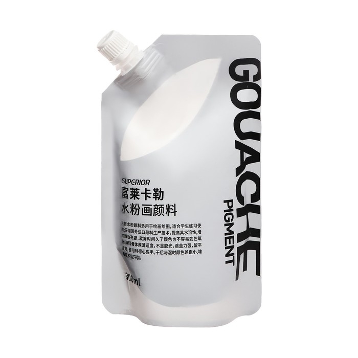 Гуашь художественная 300 мл, в дой-паке с крышкой, белый Гуашь художественная 300 мл, в дой-паке с крышкой, белый