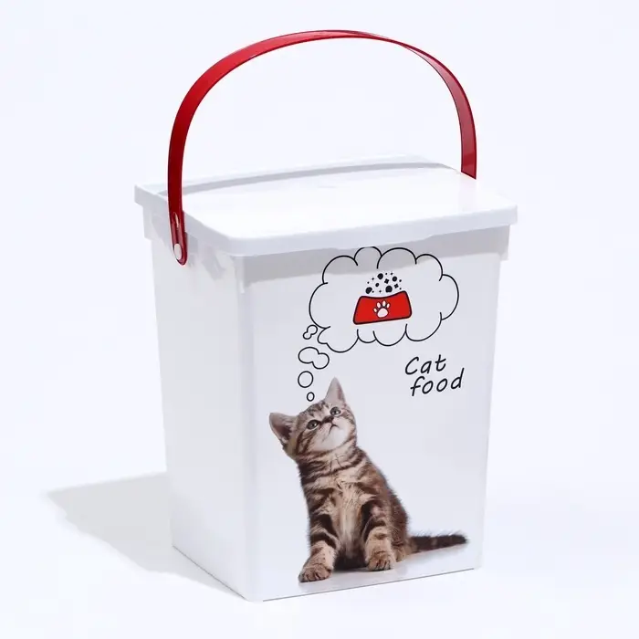 Контейнер для корма животных &laquo;Кошки&raquo;, 5 л, 19.6&times;16.7&times;23 см, пластик