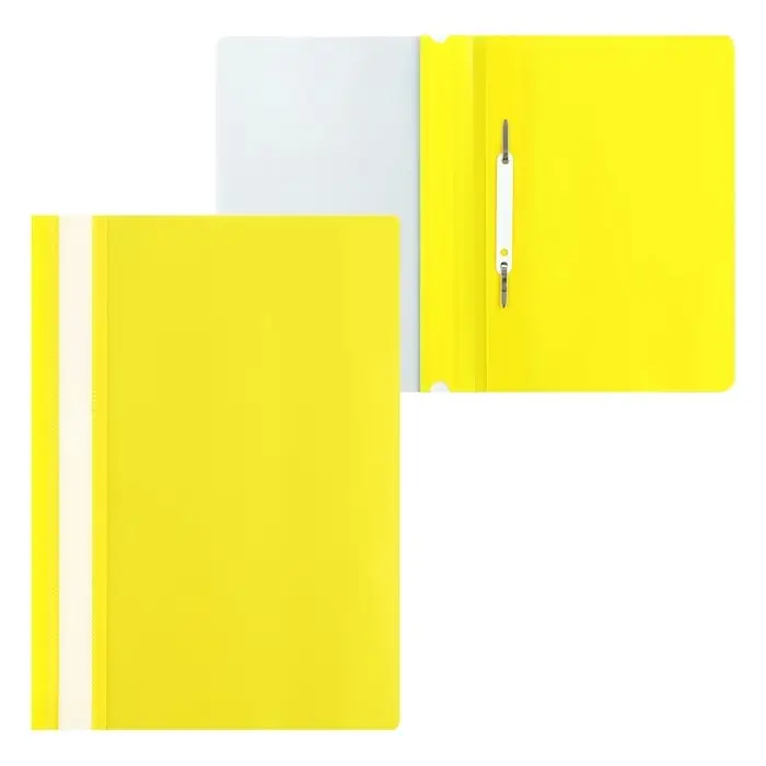 Набор папок-скоросшивателей А4, 5 штук, Calligrata, 180 мкм, с прозрачным верхом, жёлтый