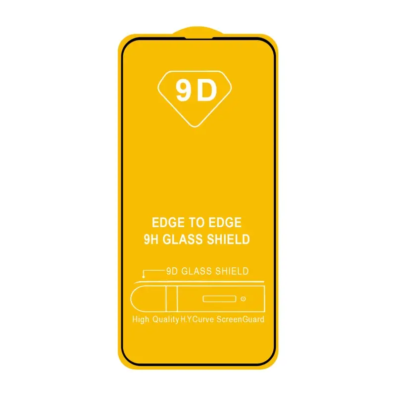 Защитное стекло для iPhone 13/13 Pro/14/16e Full Glue с рамкой 2.5D черное (25 шт./уп.)