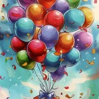 Пакет подарочный крафт «Воздушные шарики», 18×8×25 см