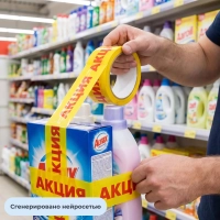 Клейкая лента Unibob с логотипом АКЦИЯ 50ммх66м 45мкм