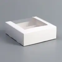 Коробка складная, под 3 эклера, белая, 15&times;15&times;6 см