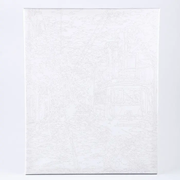 Картина по номерам на холсте с подрамником «Трамвай на закате» 40×50 см