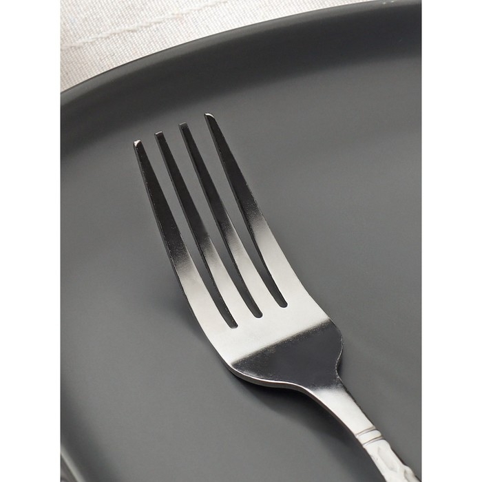 Набор вилок столовых Доляна «Соты», h=20 см, 6 шт, цвет серебряный Набор вилок столовых Доляна «Соты», h=20 см, 6 шт, цвет серебряный