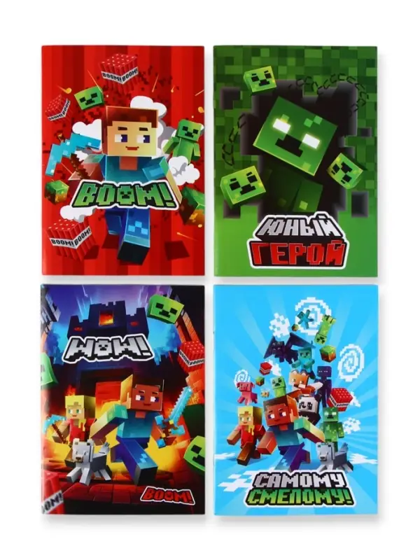 Блокнот А6, 24 л., в клетку &laquo;Пиксели&raquo; МИКС