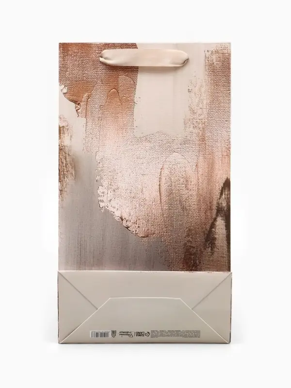 Пакет подарочный под две бутылки, упаковка, Bronza, 35&times;20&times;9 см