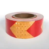 Светоотражающая лента, самоклеящаяся, желто-красная, 5 см &times; 25 м