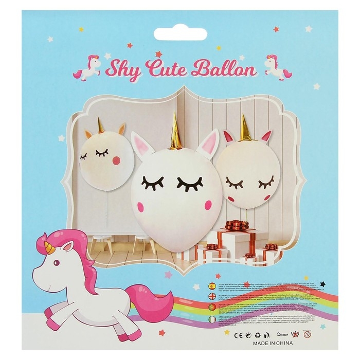 Воздушный шар латексный 18" &laquo;Единорог&raquo;, с наклейками