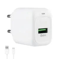 Сетевое зарядное устройство с кабелем USB на MicroUSB Q.C 3.0 CS52A HOCO белое
