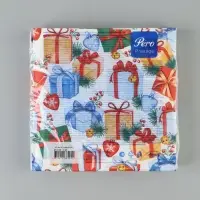 Салфетки новогодние бумажные &laquo;Подарки&raquo;, 33&times;33, 3 слоя, 20 шт.
