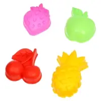 Набор для игры в песке (Ведро 1л, 4 формочки фрукты-ягоды, грабельки и лопатка)