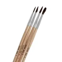 Набор кистей для рисования, пони, 4 штуки: № 1, 2, 3, 4, круглые, деревянная ручка, международный размер