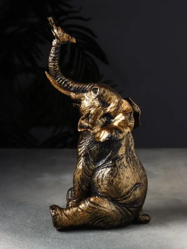 Фигурка полистоун &laquo;Слон с птичкой&raquo;, 28&times;14&times;14 см
