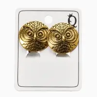 Серьги клипсы для ушей QF &laquo;Сова&raquo;, цвет чернёное золото