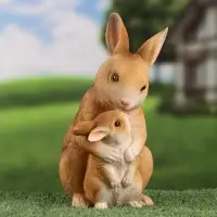 Фигурка полистоун TAKE IT EASY «Зайчиха с зайчонком», 13×12×25 см