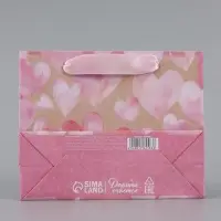 Пакет подарочный крафтовый, упаковка, &laquo;With love&raquo;, S 15&times;12&times;5.5 см