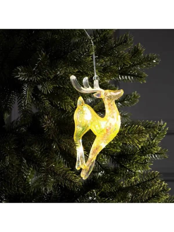 Ёлочная игрушка светодиодная &laquo;Олень&raquo;, 19&times;8 см, 5 LED, от батареек ААх2, свечение тёплое белое