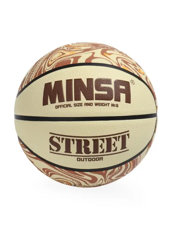 Мяч баскетбольный MINSA Street, клееный, 8 панелей, р. 6, PVC, бутиловая камера
