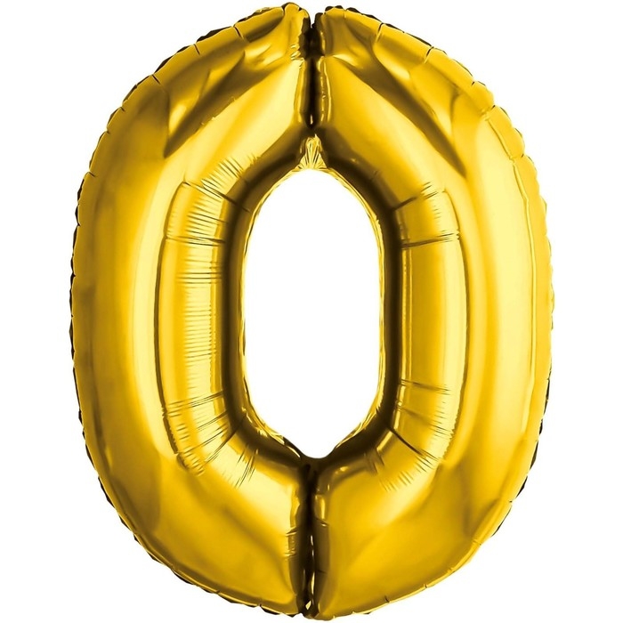 Шар фольгированный 32" &laquo;Цифра 0&raquo;, золото