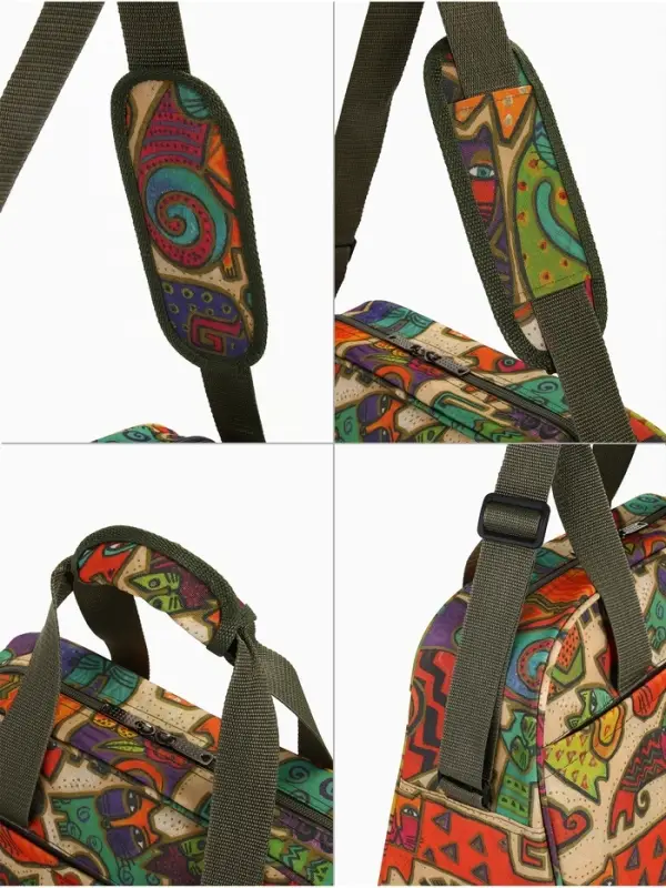 Сумка дорожная на молнии, наружный карман, длинный ремень, разноцветная