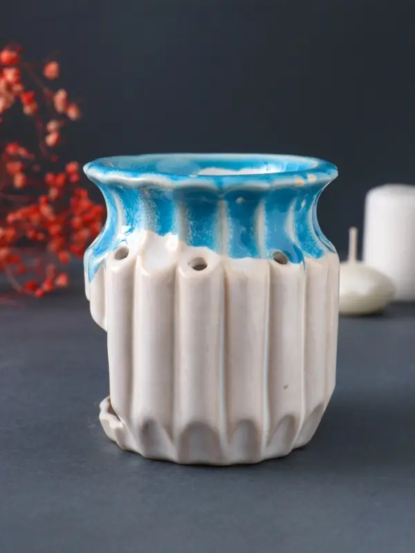 Аромалампа для эфирных масел &laquo;Греческая амфора&raquo;, керамика, синий, 9&times;9&times;9.5 см