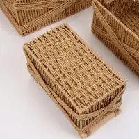 Набор корзин &laquo;Намибия&raquo; 3 шт.: 27&times;15&times;13, 32&times;19&times;15, 38&times;23&times;16 см, бумага, дерево, бежевые