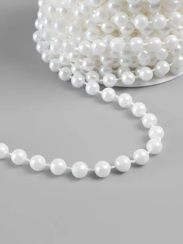 Жемчуг на нитях, круглый, 6 мм, 9&plusmn;1 м, белый